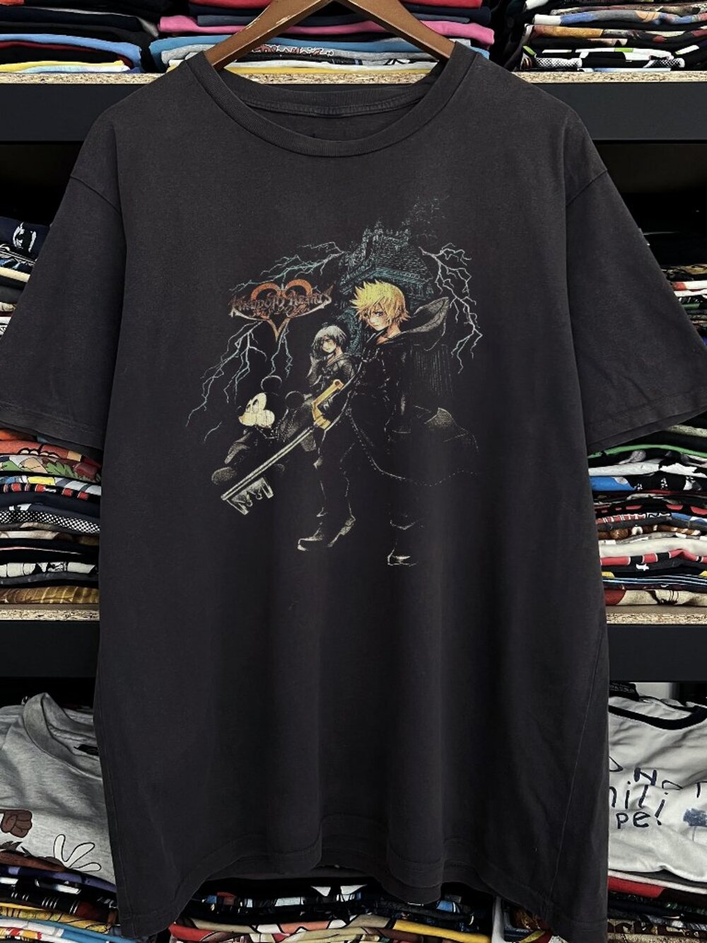 Rare Kingdom Hearts Washed Black Tee